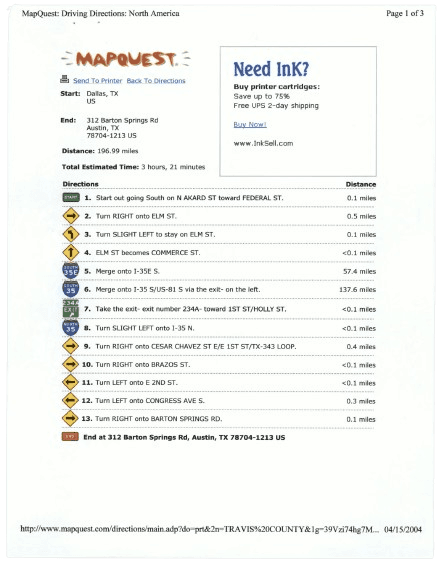 MapQuest Printouts