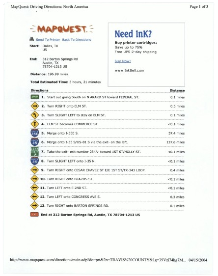 MapQuest Printouts